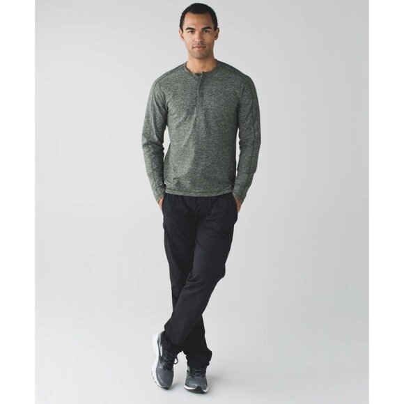 Lululemon Mens Surge Long Sleeve Henley Button Up Casual Athletic T-Shirt Jersey - Picture 7 of 11